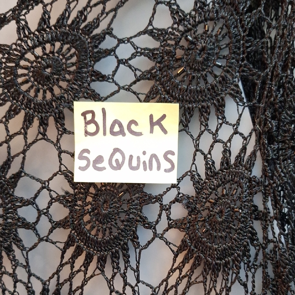 Collection B Black Crochet Lace Long Sleeve Top with Scoop Neck - Picture 9 of 9